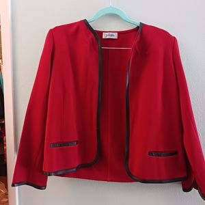 Red Pokara Blazer with Black Accents | Size Medium